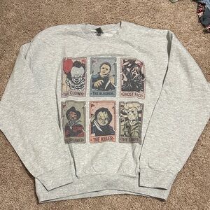 Horror Tarot Card Gray Sweater